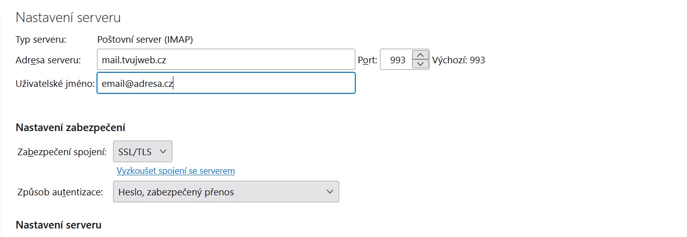 IMAP settings