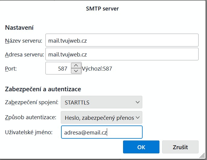 SMTP settings