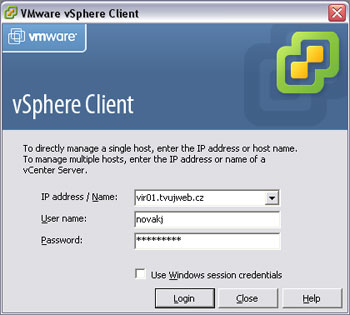 WWW.TVUJWEB.CZ - Nápověda<br>VPS - Virtuální privátní servery:<br>- ovládání VMware vSphere konzole<br>- instalace VMwareTools  pro VMware ESXi 